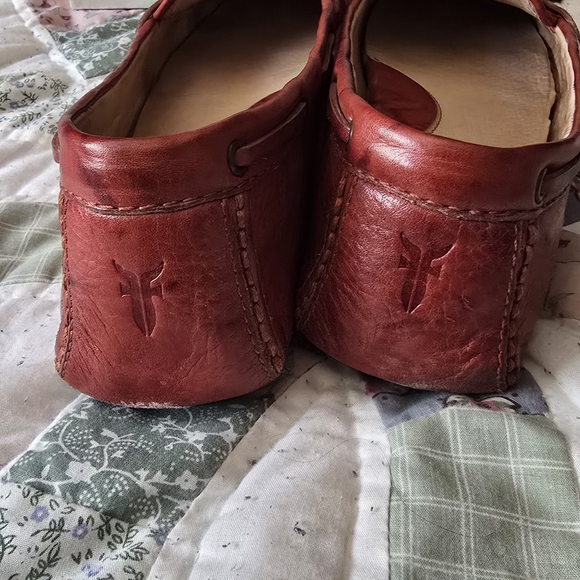 Frye Women's Red Leather Loafers - Picture 3 of 3